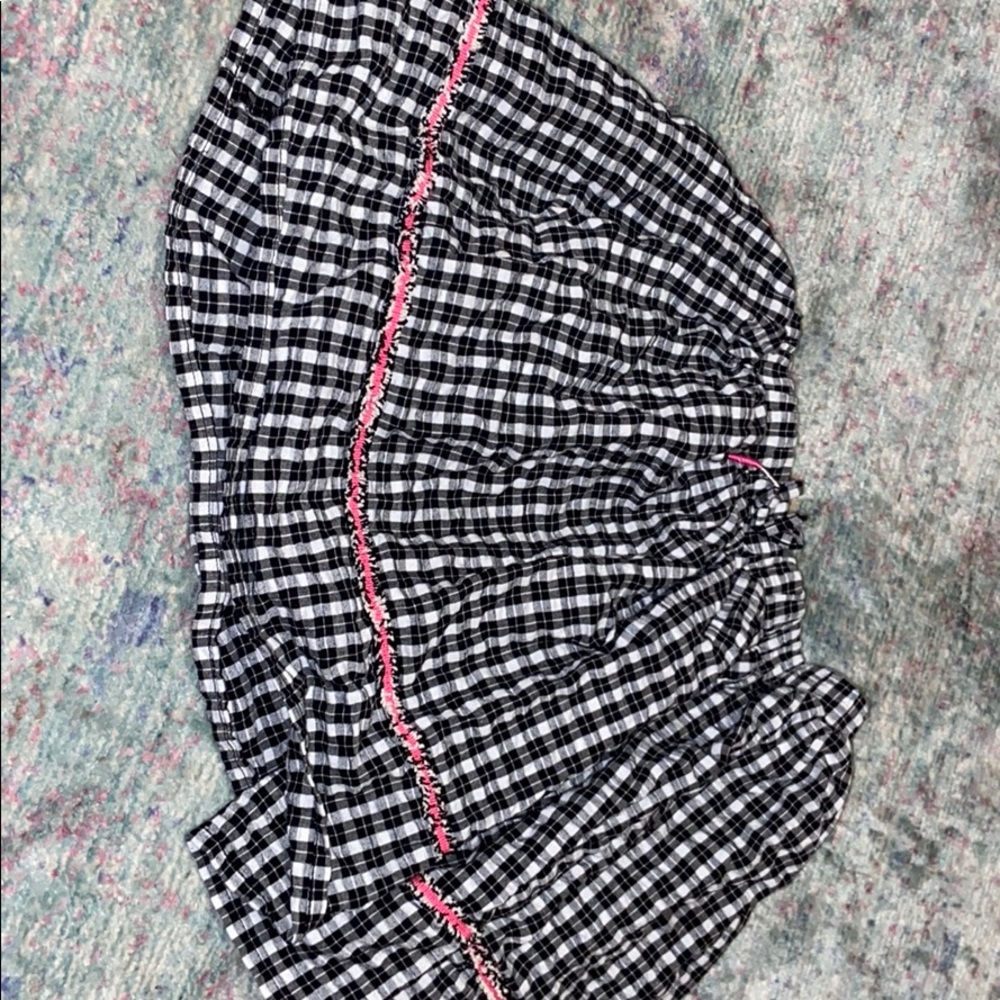 Black white and pink puffy skirt